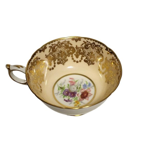 Vintage Paragon‎ Gold Floral Bouquet Filigree Teacup Cup & Saucer England - Picture 8 of 12